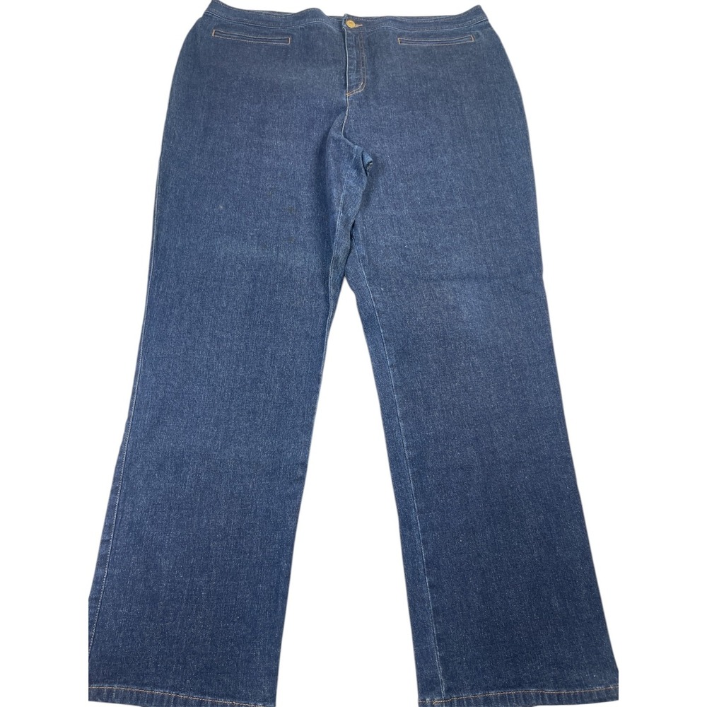 Lauren Jeans Co. Ralph Lauren Jeans Women's 18W Blue‎ Denim Cotton Straight Leg